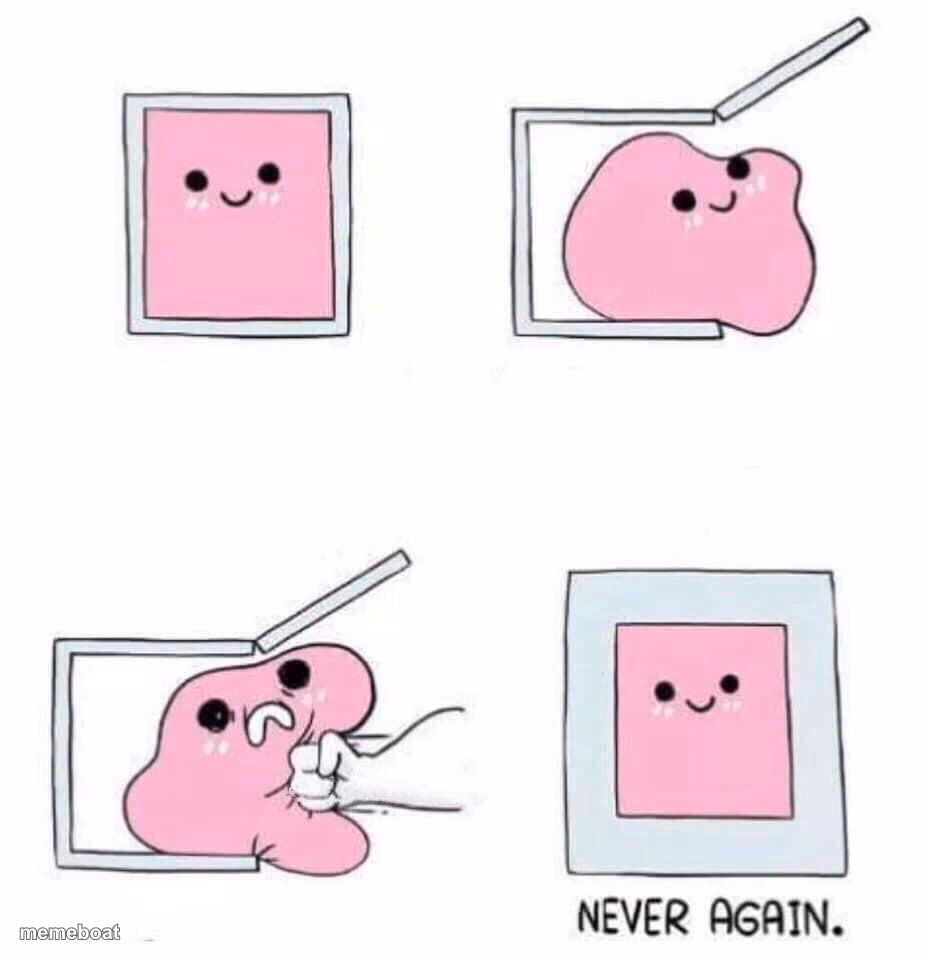 Never again - meme generator image preview