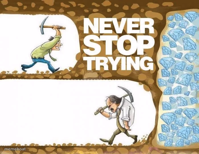 never stop trying - meme generator image preview