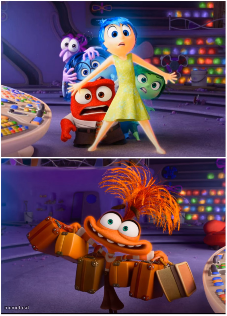 Inside Out 2 Anxiety Suitcases - meme generator image preview