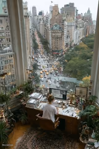 New York City Desk View