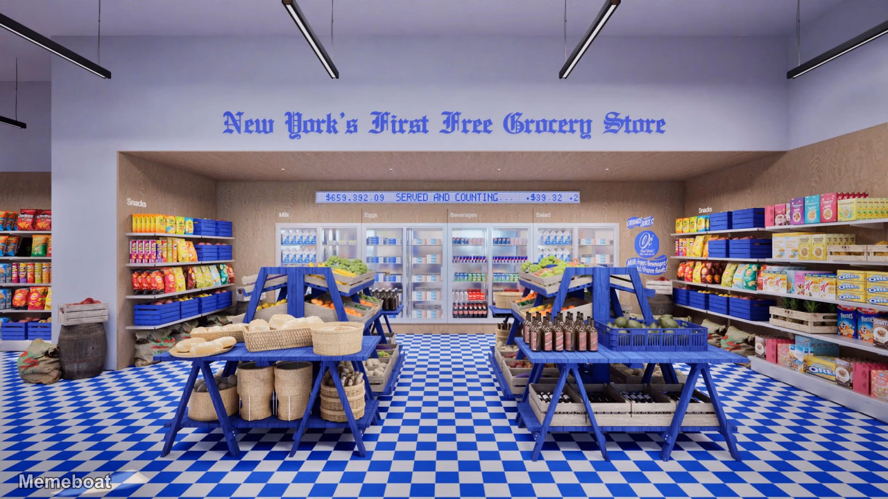 New York's First Free Grocery Store - meme generator image preview