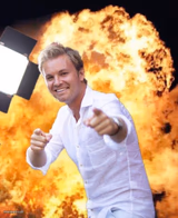 Nico Rosberg in flames
