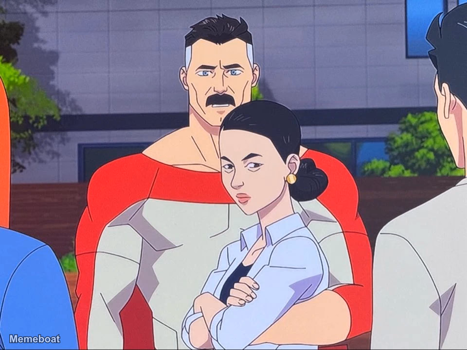 Nolan/Omni-man Holding Debbie - 'Invincible' S4 - meme generator image preview