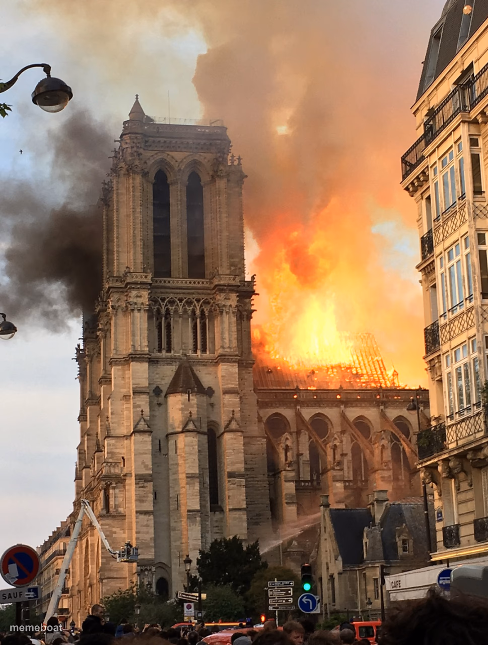 Notre Dame fire - meme generator image preview