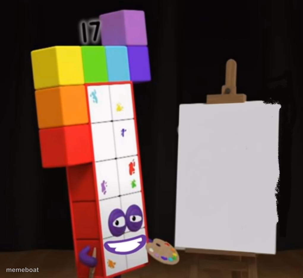 Numberblock 17 smiling - meme generator image preview