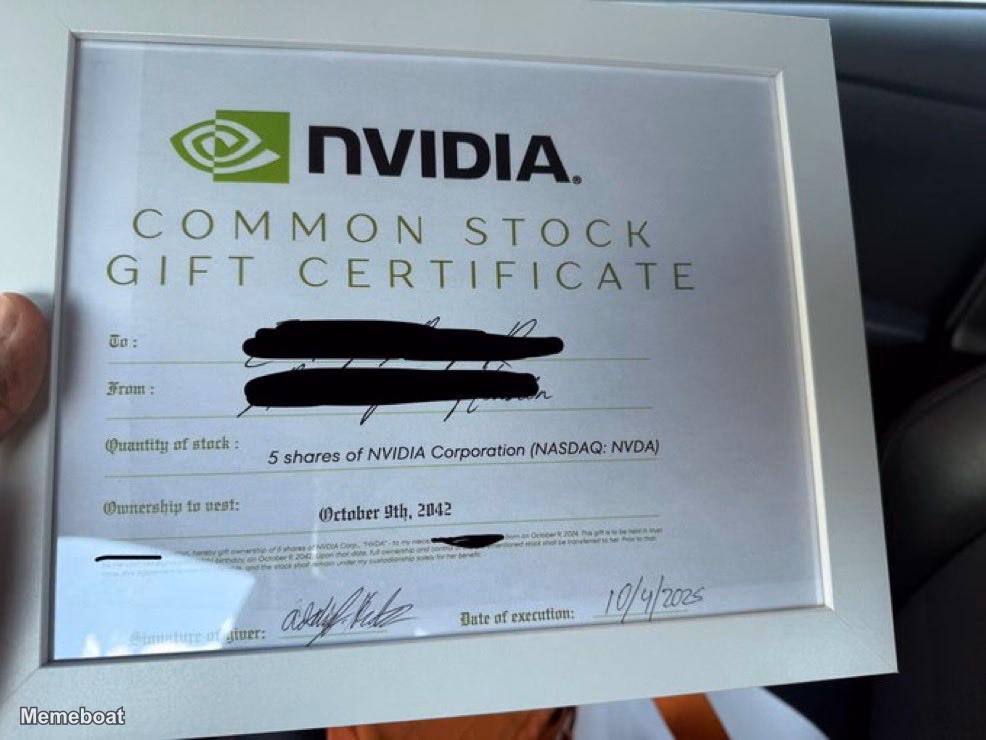 NVIDIA Common Stock Gift Certificate - meme generator image preview