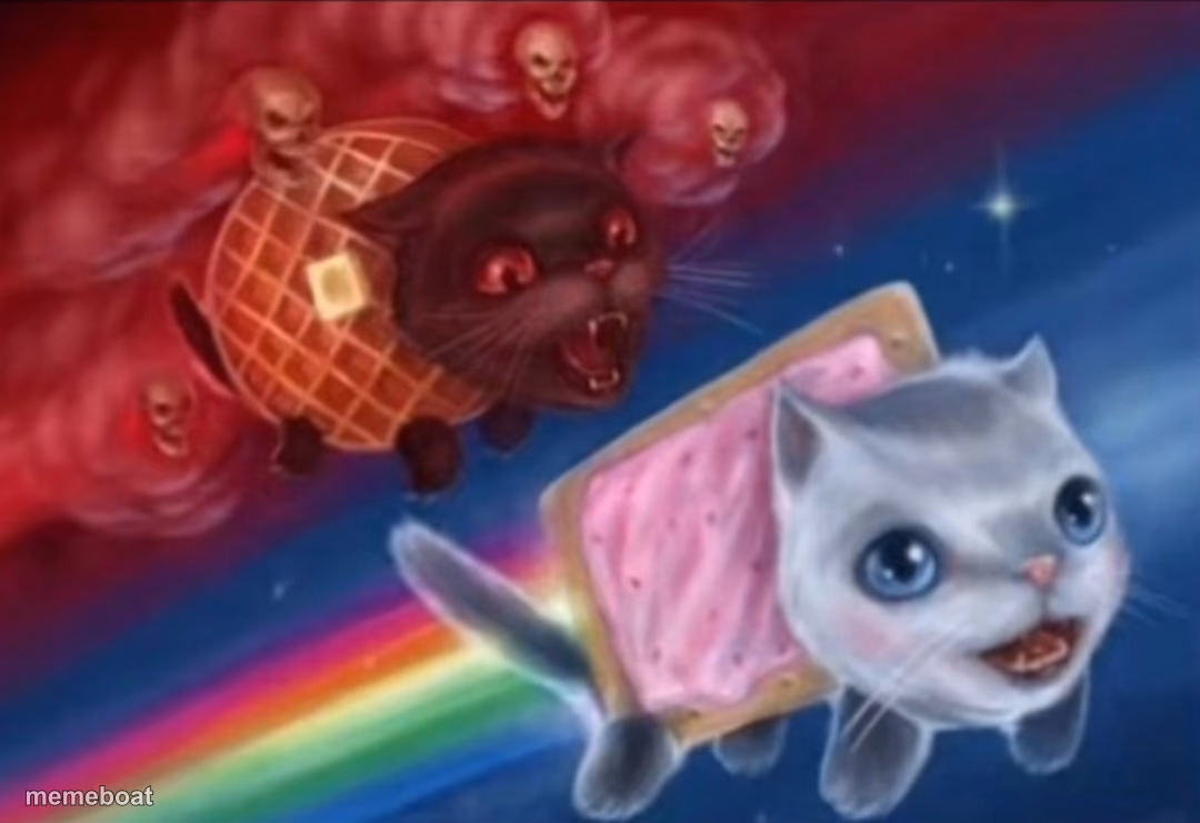 Nyan cat and evil nyan cat - meme generator image preview