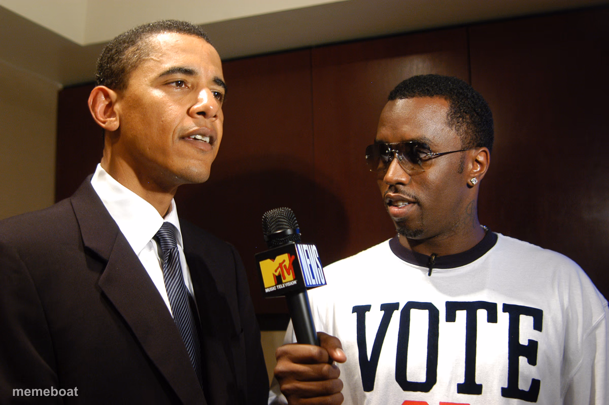 Obama and puff Daddy Combs - meme generator image preview