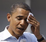 Obama relieved sweat