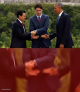 Obama Trudeau handshake intensified