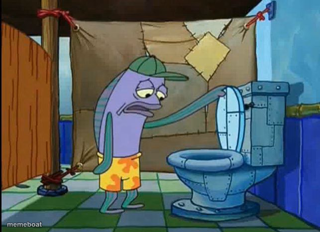 oh thats a toilet spongebob fish - meme generator image preview