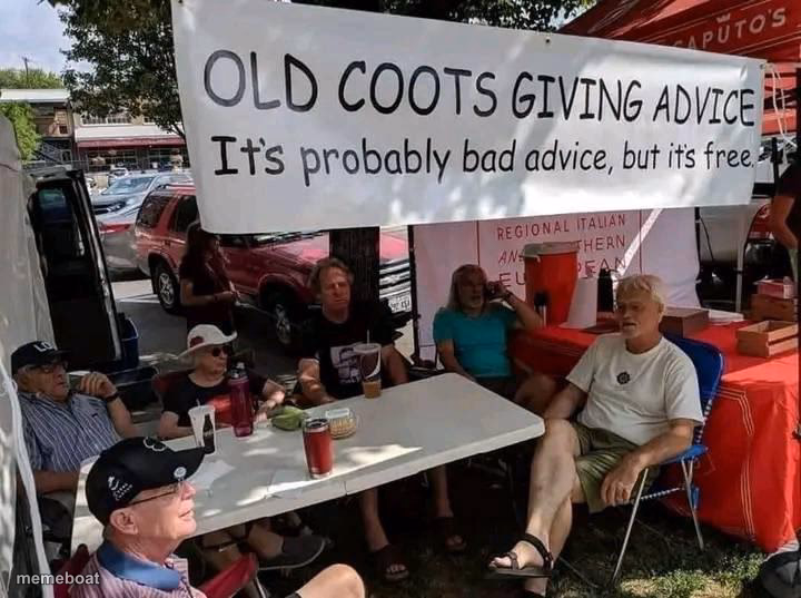 Old Coots Giving Advice - meme generator image preview