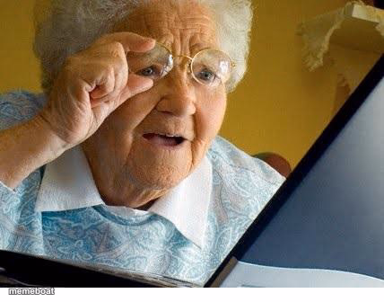 old lady at computer - meme generator image preview