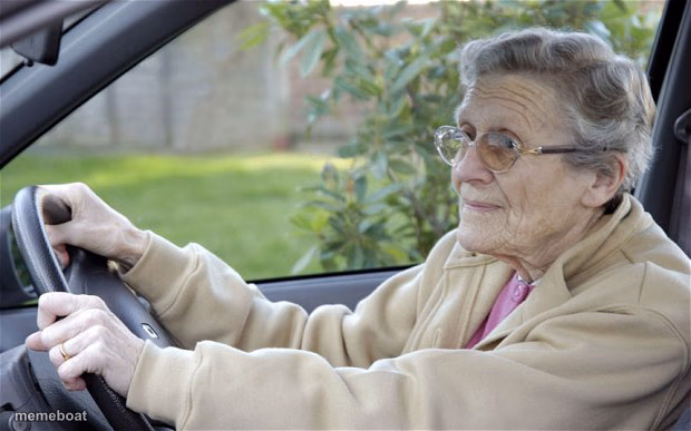 Old Lady Driving - meme generator image preview