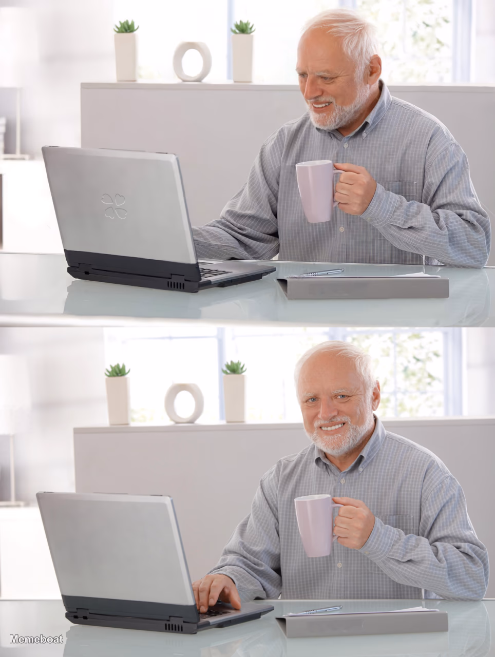 Old man at computer - meme generator image preview