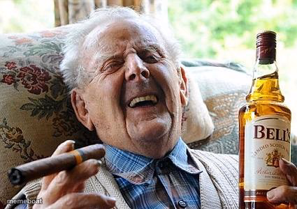 old man drinking and smoking - meme generator image preview