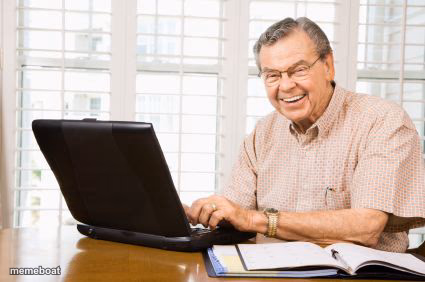 Old Man on Computer - meme generator image preview