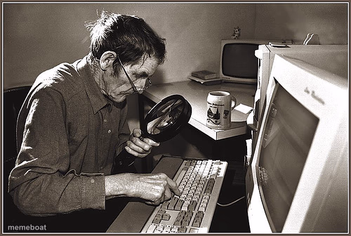 Old man Typing - meme generator image preview