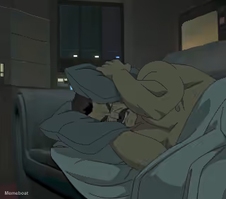 Omni Man Pillow over Ears