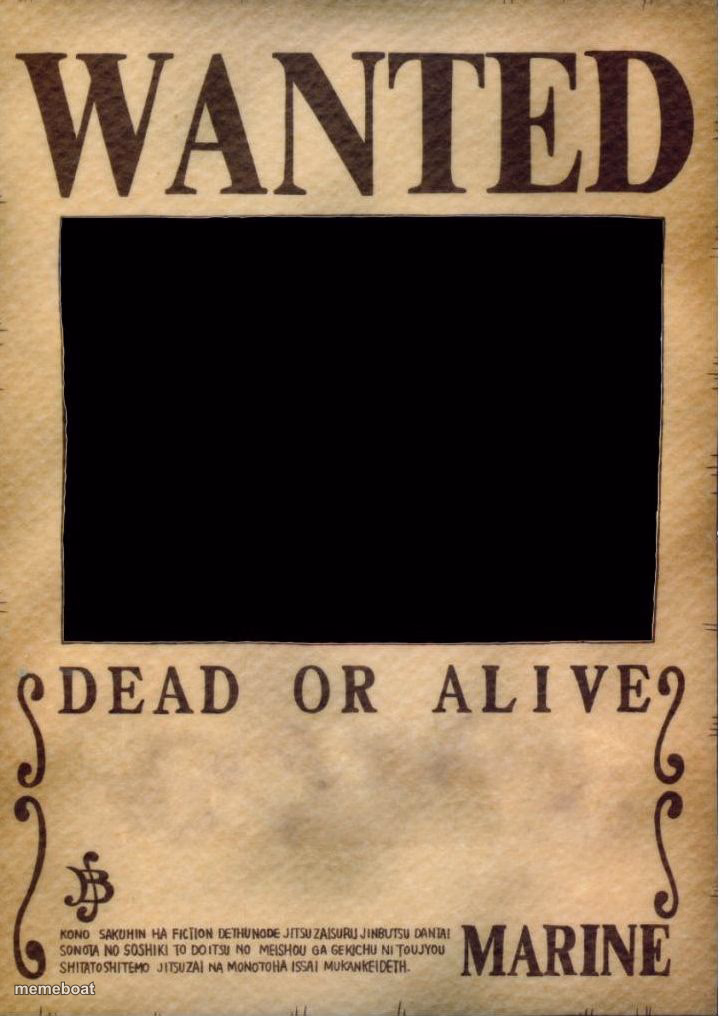 One piece wanted poster template - meme generator image preview