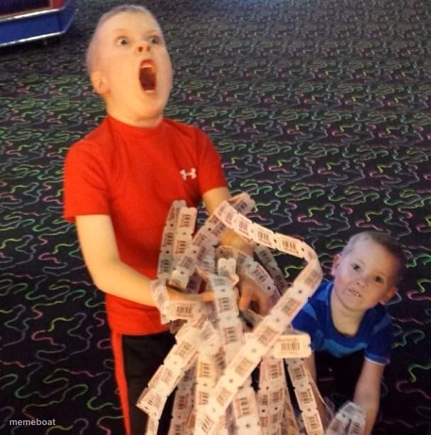 Overly Excited Ticket Kid - meme generator image preview