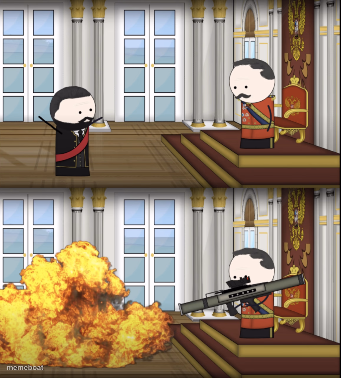 Oversimplified Tsar fires rocket - meme generator image preview