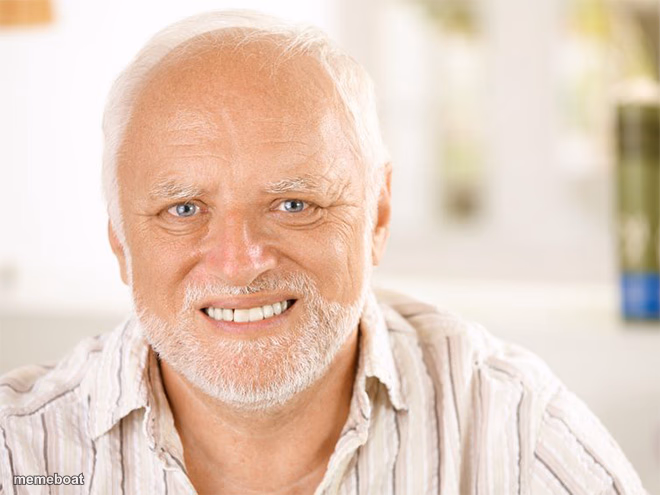 Pained smile man - meme generator image preview