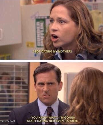 Pam and Michael arguing - meme generator image preview