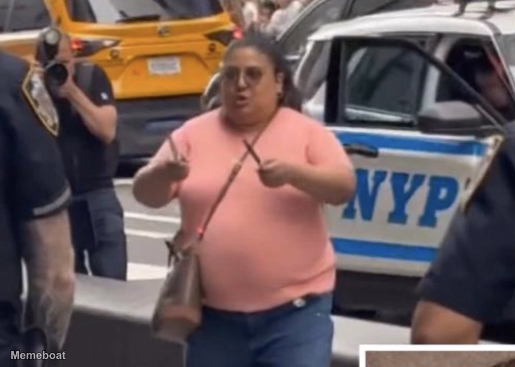 Pamela Cisneros holding knives / Times Square killer - meme generator image preview
