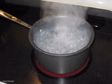 Pan with water on Stove