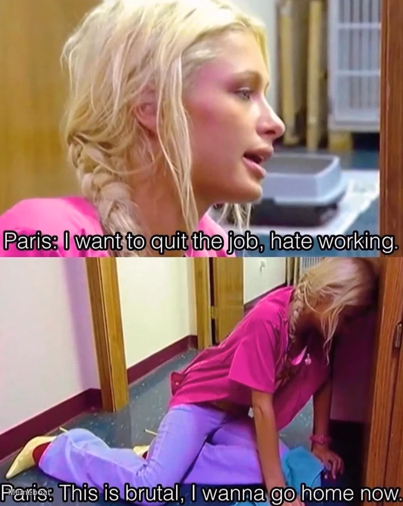 Paris Hilton I want to quit the job - meme generator image preview