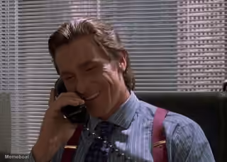 Patrick Bateman on the Phone