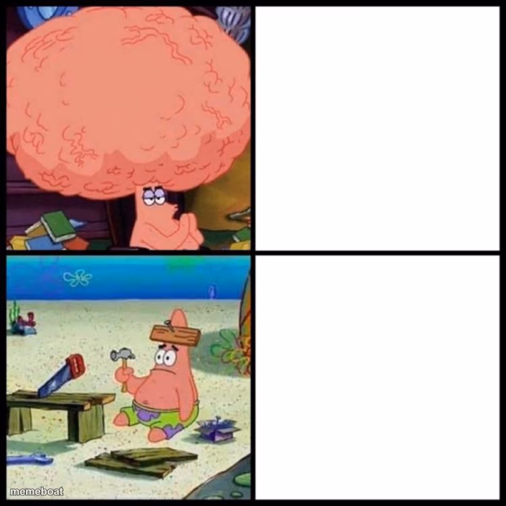 Patrick Big Brain vs small brain - meme generator image preview