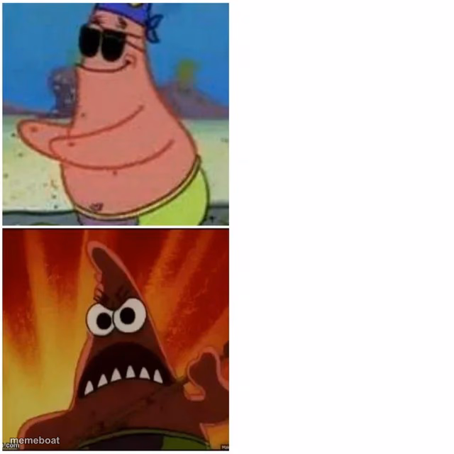 Patrick blind and angry - meme generator image preview