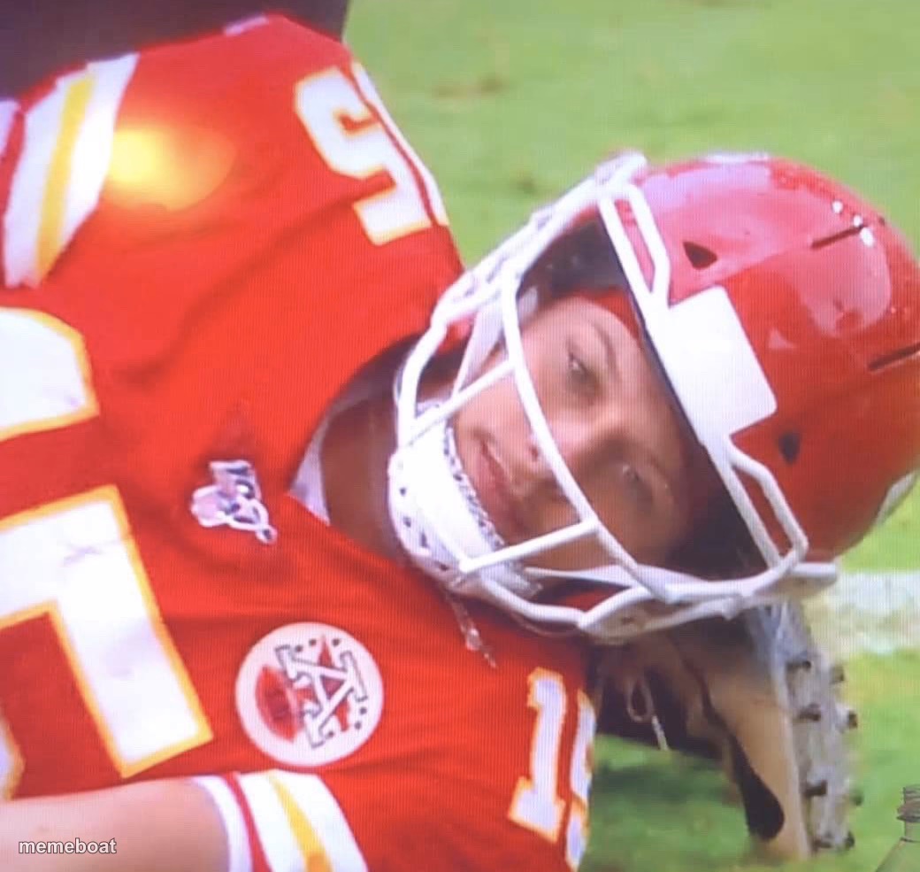Patrick Mahomes on Ground - meme generator image preview