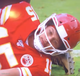 Patrick Mahomes on Ground