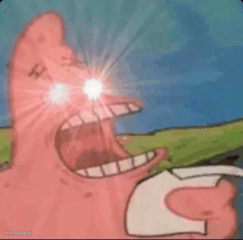 patrick star glowing eyes - meme generator image preview