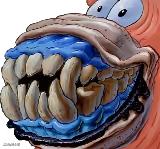 Patrick Star With British Teeth