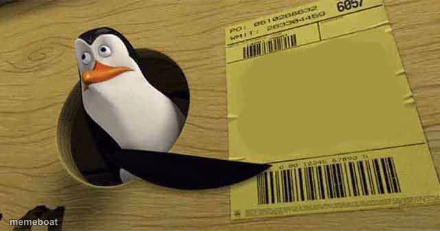 Penguin pointing at sign - meme generator image preview