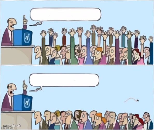 People Raising Hands - meme generator image preview