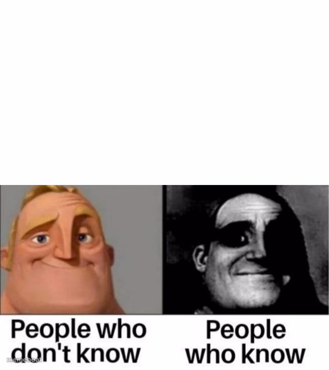 People who don't know / People who know meme - meme generator image preview