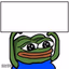 Pepe holding sign