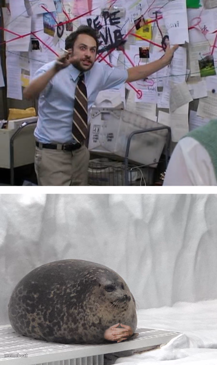 Pepe Silvia Charlie Explaining to a Seal - meme generator image preview