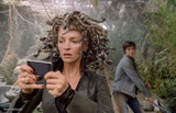 Percy Jackson sneaks behind Medusa