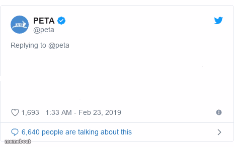 PETA Tweet - meme generator image preview