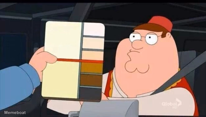 Peter Griffin skin color chart race terrorist blank - meme generator image preview