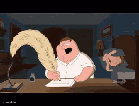 Peter Griffin writing - meme generator image preview