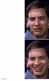 Peter Parker crying/happy