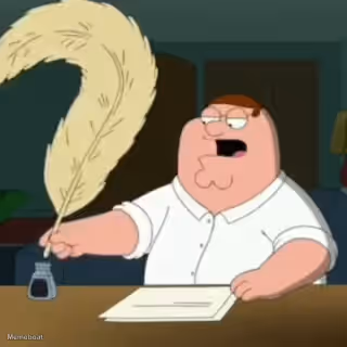 Peter Griffin Writing Letter