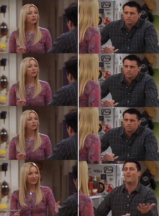 Phoebe teaching Joey in Friends - meme generator image preview